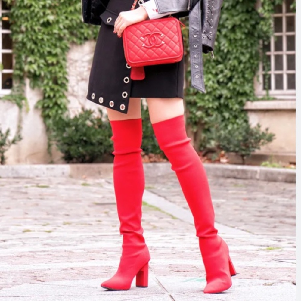 SMASH OVER THE KNEE MALIA RED SIZE 12W